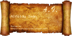 Alföldy Iván névjegykártya